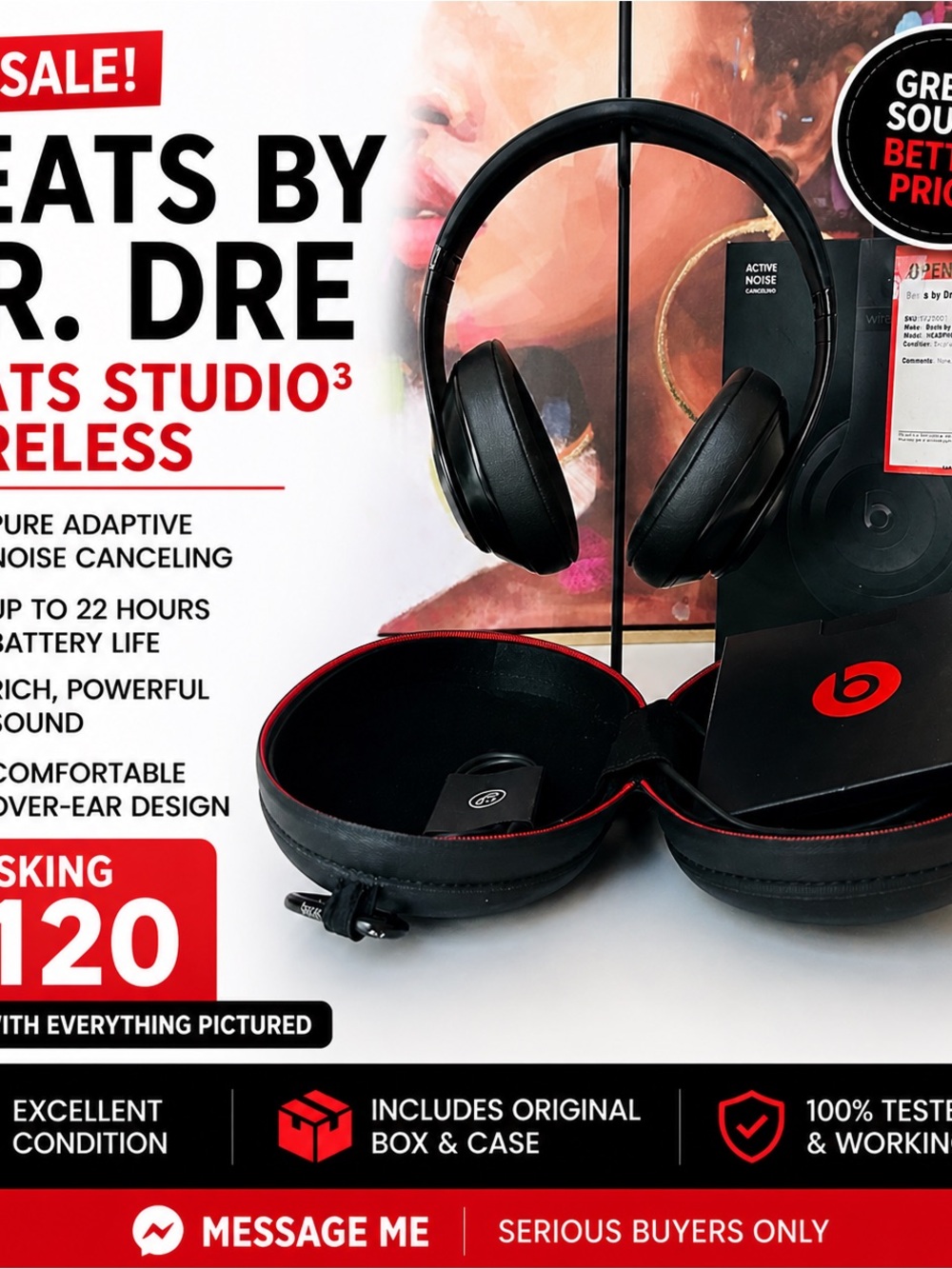 Beats by Dre Studio3 Wireless Noise Canceling Headphones